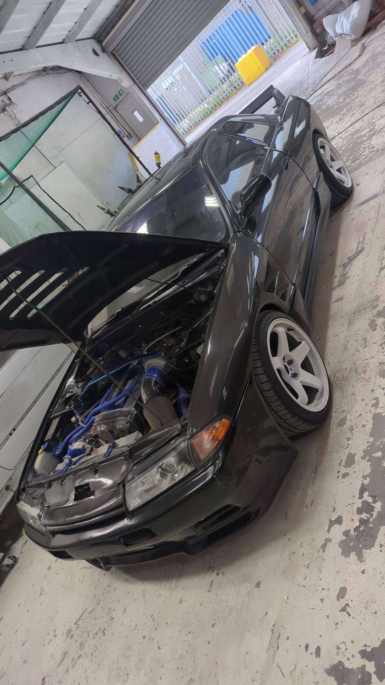 Nissan Skyline R32 in the workshop before its full respray